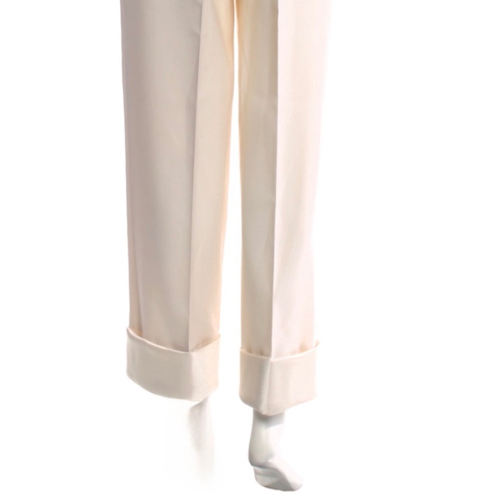 The Row “Cassandro” Wool Silk-Lined Wide-Leg Pants in White - Size 4 $1590 MSRP